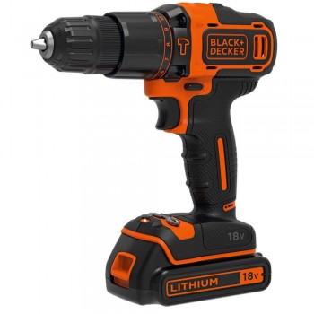Black Decker BDCHD18K-QW smūginis gręžtuvas ir gręžtuvas su akumuliatoriumi, įkrovikliu ir dėklu