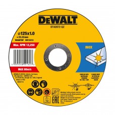 DeWalt plonas greito pjovimo nerūdijančio plieno diskas 125X1X22,23 mm - 10 vnt. DT43972-QZ