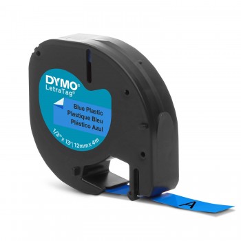 DYMO S0721600 LetraTag Juostelė 12mm x 4m plastikinė (mėlyna) S0721650