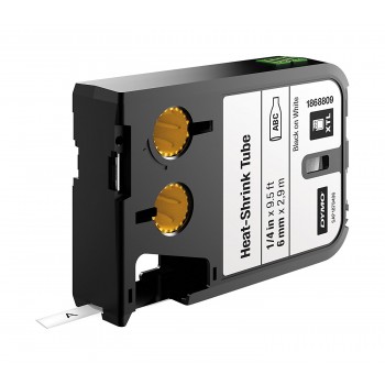 Dymo XTL Termo Vamzdelis 6mm x 2.7m / juodas ant baltos (1868809)