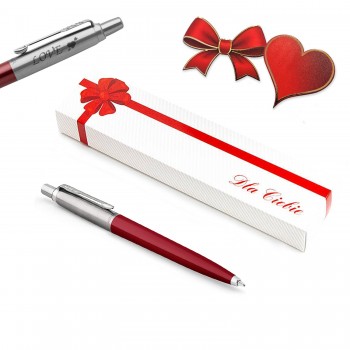 Parker Jotter Originals Raudonas tušinukas su dangteliu su graviravimu „For You“ Valentino dienos dovana
