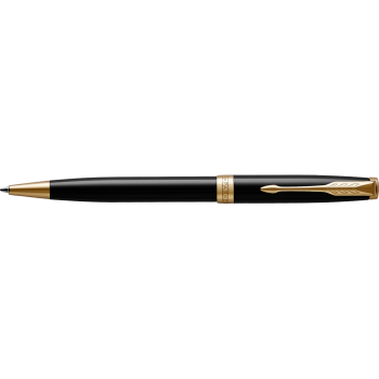 Parker Sonnet juodas lakuotas GT tušinukas su graviravimu / užrašų knygutė ir krepšelis dovanų rinkinys