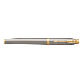 Parker IM Brushed Metal GT tušinukų rinkinys pilkoje dėžutėje su juostele ir dovanų maišeliu