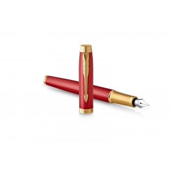 Parker IM Premium Red GT plunksnakočių rinkinys dėžutėje su dovanų maišeliu