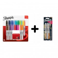 Sharpie Rinkinys: Fine 24 vnt. + Sharpie Metallic