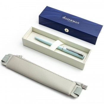 Waterman Allure Pastel Blue Tušinuko rinkinys su pilku dėklu