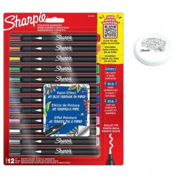12 spalvų Sharpie Creative akrilo markerių rinkinys su frisbiu dažymui