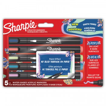 Kūrybiški Sharpie akriliniai žemės spalvų žymekliai (kūginis galiukas) 5 vnt. - 2213380