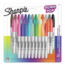Markeriai Sharpie Fine Permanent Glam Pop 34 spalvų - 2198891