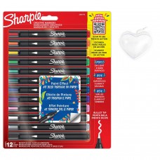 Sharpie 12 spalvų akrilinių žymeklių rinkinys su širdele, skirtas spalvinti