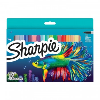 Sharpie plonų žymeklių rinkinys Fish Fine 18 spalvų - 2201230