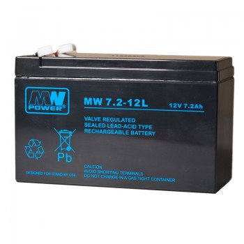 AGM akumuliatorius „MW Power MW 7.2-12L“ 12 V, 7,2 V, skirtas UPS „APC“, „Ever“, „Fideltronik“, „Eaton“, „Powerware“ ir signalizacijoms