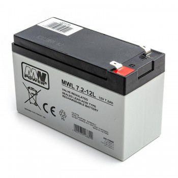 Akumuliatorius AGM MW Power MWL 7-12L 12V 7,2Ah iki UPS APC, Ever, Fideltronik, Eatonoms Powerware, Aliarmui