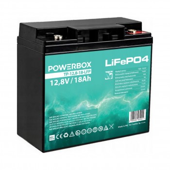 „LifePO4 Powerbox 18-12.8“ akumuliatorius, 12,8 V, 18 Ah, skirtas UPS, kemperiams, jachtoms, valtims, motoroleriams, keturračiams