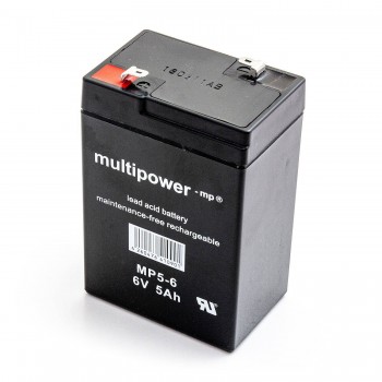 Multipower MP5-6 6V 5Ah AGM Akumuliatorius, nereikalaujantis priežiūros