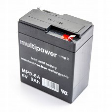 "Multipower MP9-6A" 6V 9Ah AGM akumuliatorius, nereikalaujantis priežiūros